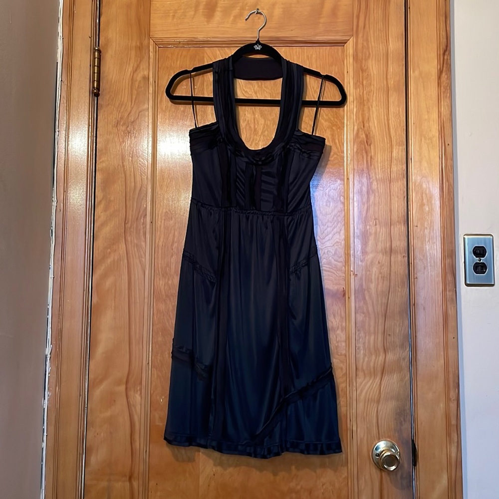 Miu Miu black halter mini dress 40/S